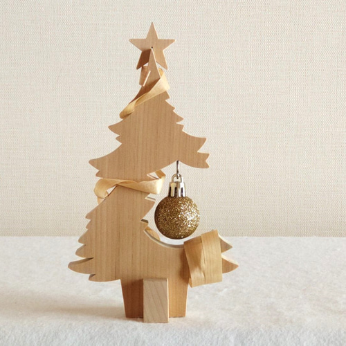 小さな 木製 卓上 クリスマスツリーⅡ 青森ひば クリスマスツリー 青森