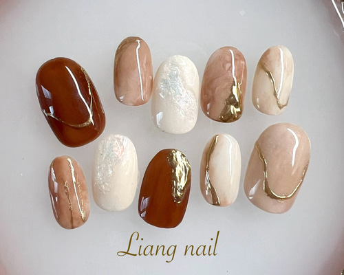 brown ニュアンス ネイルチップ ブラウン・ニュアンスネイル ネイルチップ（つけ爪） Liang nail