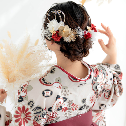 ウェディング 袴 ドライフラワー ドライ 水引き 卒業式 成人式 髪飾り