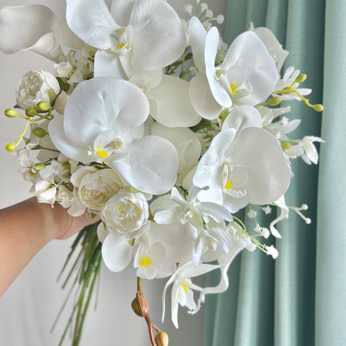 胡蝶蘭のウェディングブーケ クラッチブーケ アームブーケ アーティ
