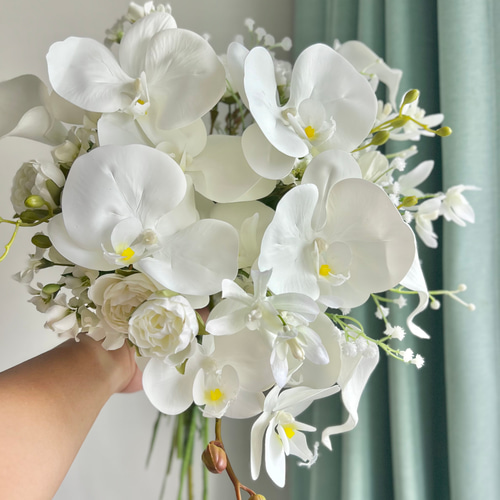 胡蝶蘭のウェディングブーケ クラッチブーケ アームブーケ アーティ  