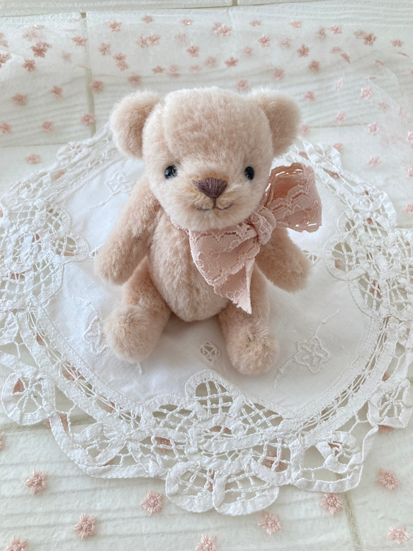 テディベア ピンクベージュ＊手のひらサイズ