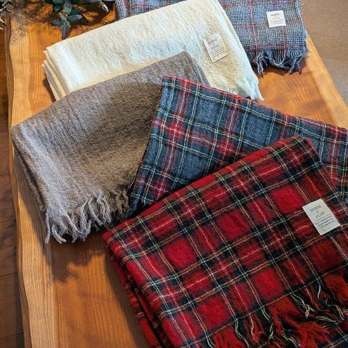 ふっくらウールガーゼ マフラー_タータンチェック(グレイ） マフラー