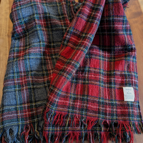 ふっくらウールガーゼ マフラー_タータンチェック(グレイ） マフラー