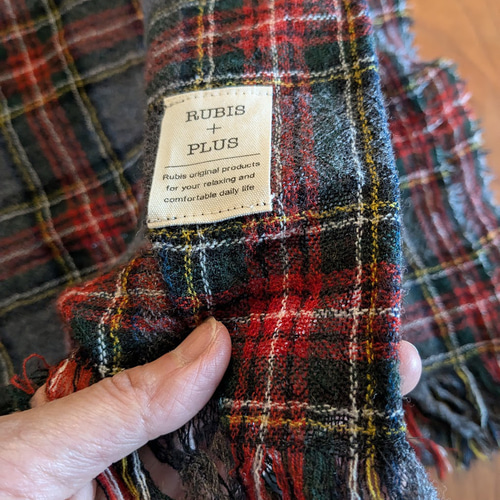 ふっくらウールガーゼ マフラー_タータンチェック(グレイ） マフラー