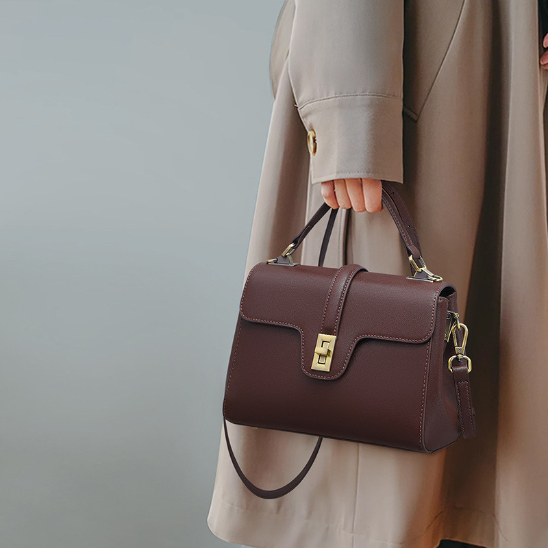 優雅な雰囲気※茶色※3WAY※天然牛革ハンドバッグ※牛革ショルダーバッグ