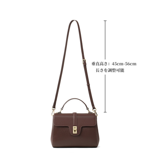 TOWANNY牛革ハンドバッグ　レザーフラップバッグ　ブラウン　茶色 TOWANNY牛革ハンドバッグ レザーフラップバッグ ブラウン 茶色
