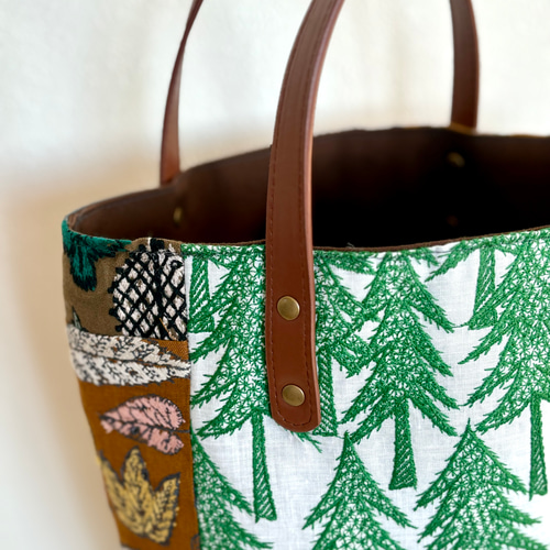 一点物 送料無料 ミナペルホネン バケツ型トートバッグ ハンドメイド