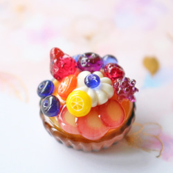 期間限定SALE＊ガラスのミニチュアフルーツタルト（フルーツ増量