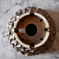 9号燻し金彩平鉢644　塊根植物　多肉植物　盆栽　植木鉢　作家鉢　沖縄 7枚目の画像