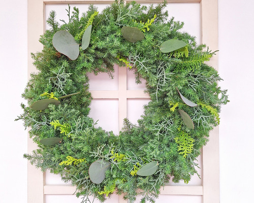 針葉樹香るクリスマスフレッシュリース/ユーカリ/選べる2サイズ/玄関