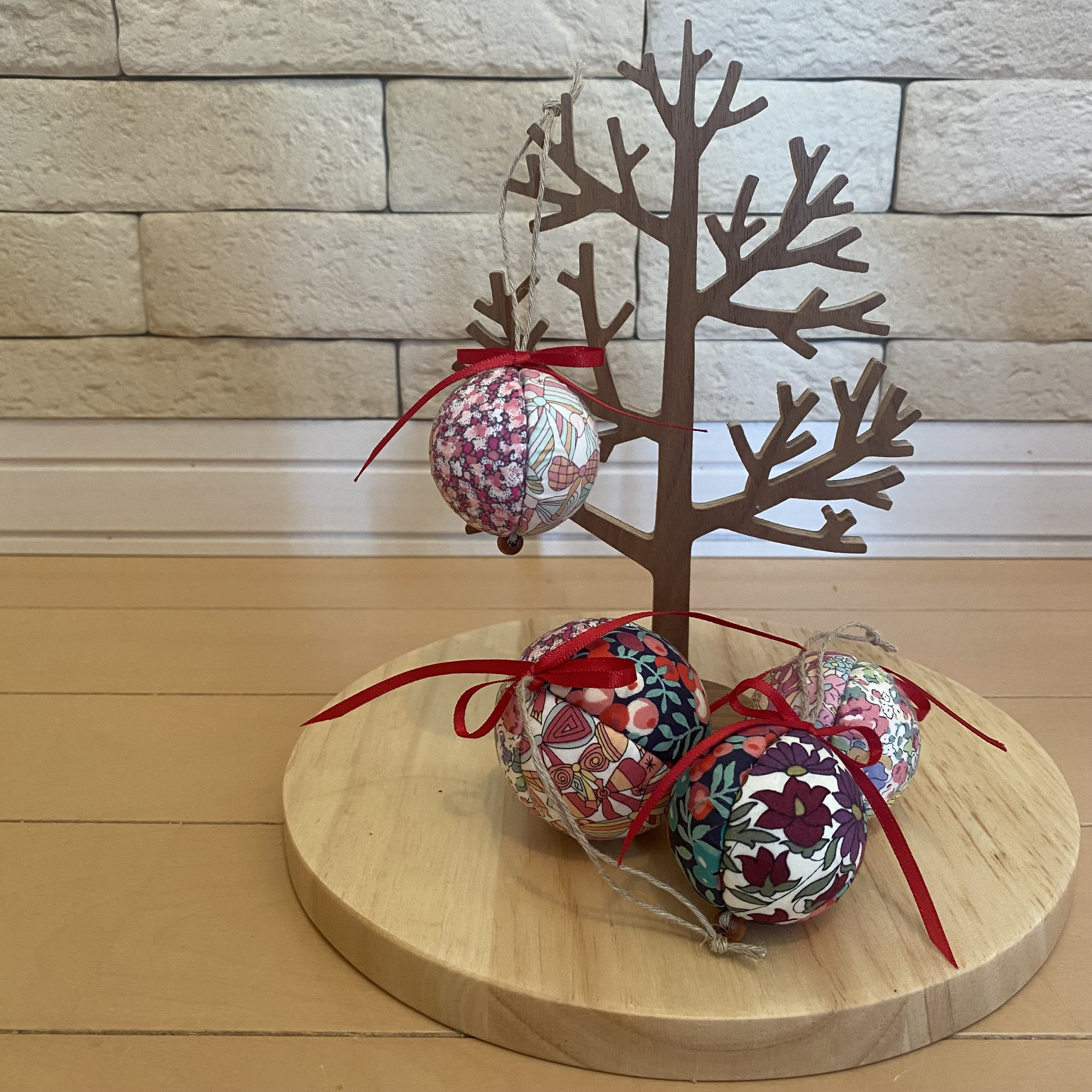 3個セット 木目込み オーナメント⁂リバティ生地 ⁂クリスマス