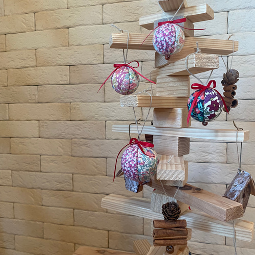 リバティ　クリスマスオーナメント6点セット　オーダーページ ⭐︎リバティ⭐︎クリスマスオーナメント⭐︎赤系① その他