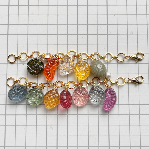 推しカラードロップキーホルダー バッグチャーム レッド系 赤 バッグ
