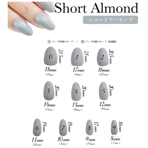 サイズ計測用ネイルチップ ネイルチップ（つけ爪） chan♡nail