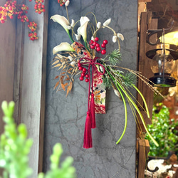 ユーカリ×パンパスグラスのドライフラワーハンギングガーランド