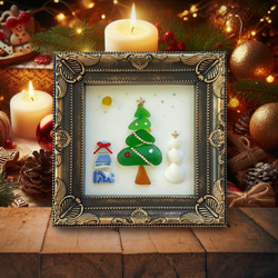 クリスマスツリー “やさしい光の降る夜に”〉シーグラスアート その他