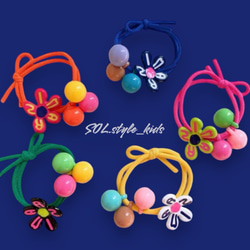 選べる2点セット ポップンフラワー ヘアゴム ヘアアクセ ゴム キッズ