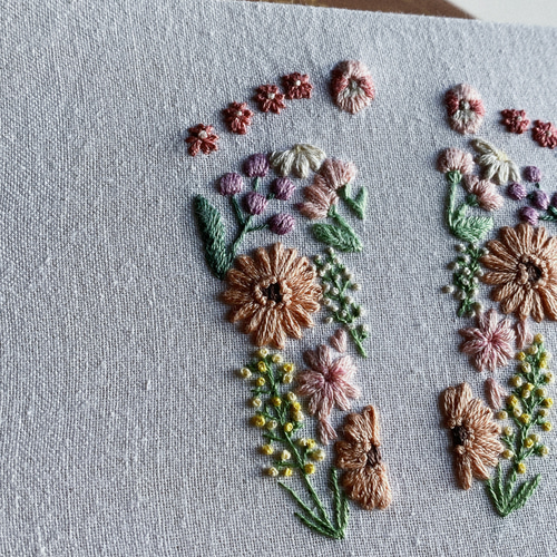 baby刺繍『春のお花畑』/刺繍/命名書/出産祝い/刺繍ボード/バース