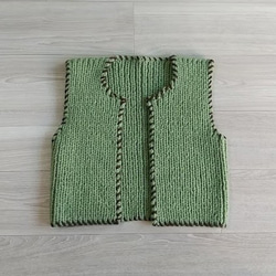 ニットベスト サマーベスト ハンドメイド 手編み かぎ針編み④