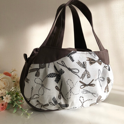 ラウンドバック インポートゴブラン あおりタイプ トートバッグ tumugi  