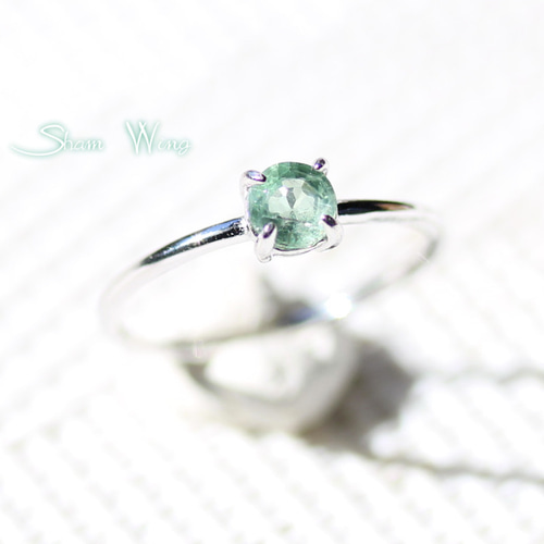 再販□ミントグリーンカイヤナイト リング silver925 希少✿天然石