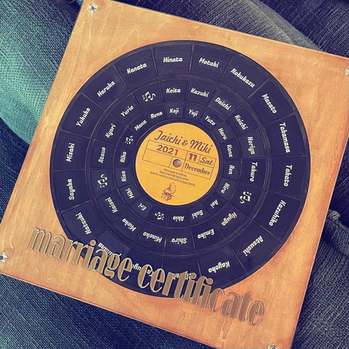 castella 様　レコード結婚証明書 ゲスト参加型》アクリルレコード結婚証明書 ｜結婚式アイテムの通販