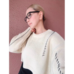 RATA 原創針織❤️精緻平衡的短針織❤️獨特的手工縫製❤️黑色 第13張的照片