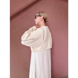 RATA 原創針織❤️精緻平衡的短針織❤️獨特的手工縫製❤️黑色 第14張的照片