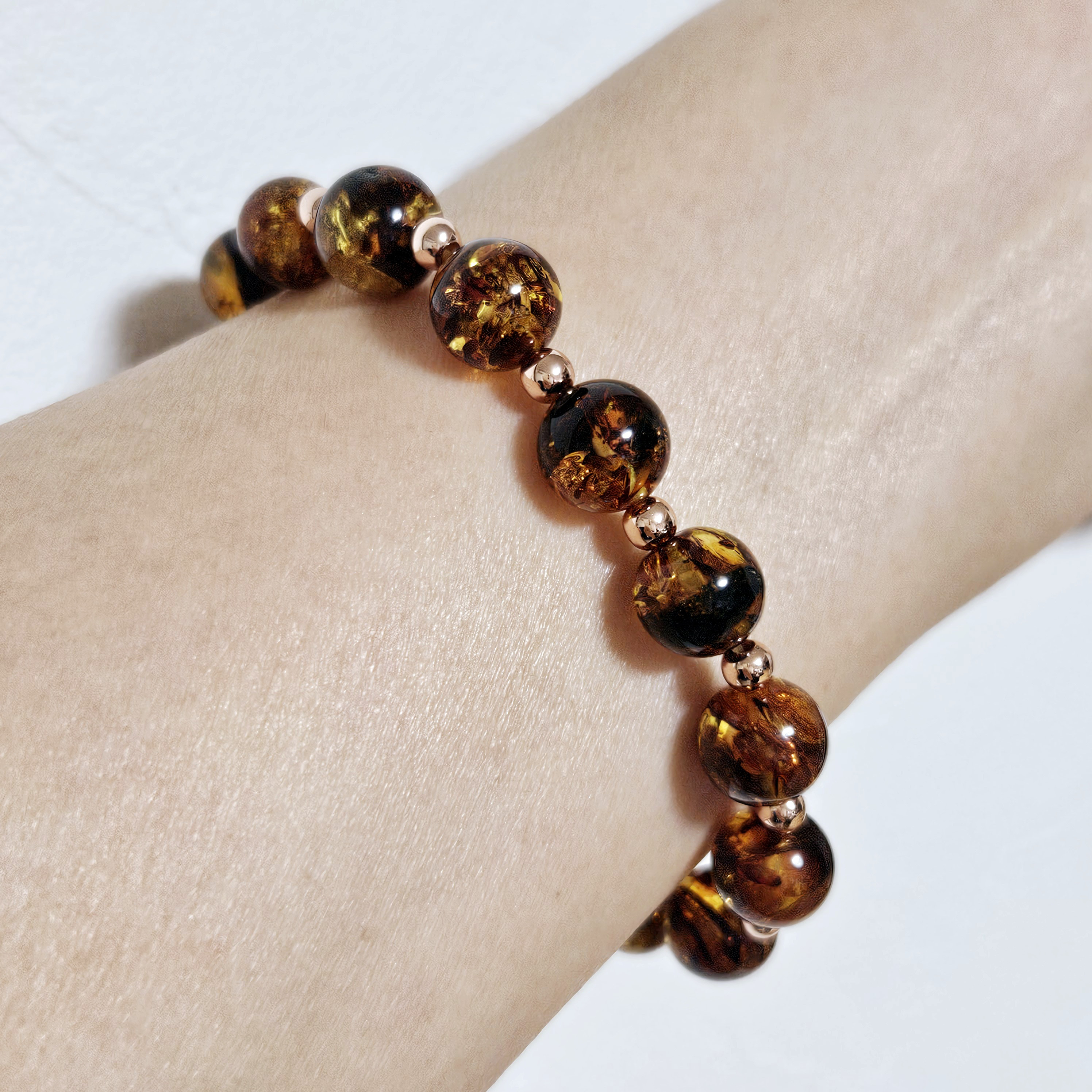 フラワーアンバーのブレスレット