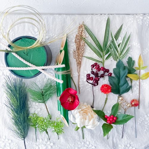 2022 お正月 手作りキット お洒落なミニ門松 フラワー門松キット