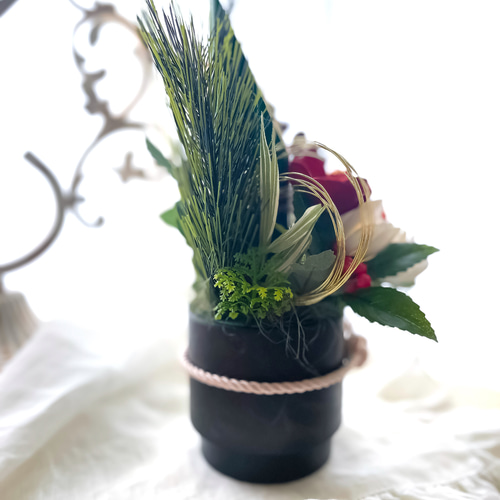 2022 お正月 手作りキット お洒落なミニ門松 フラワー門松キット