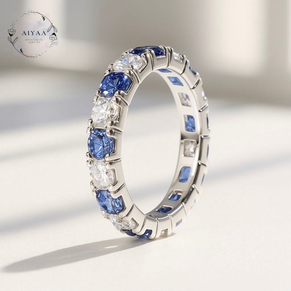 モアサナイト × 合成サファイア 3mm｜DカラーVVS1/H&C フルエタニティ