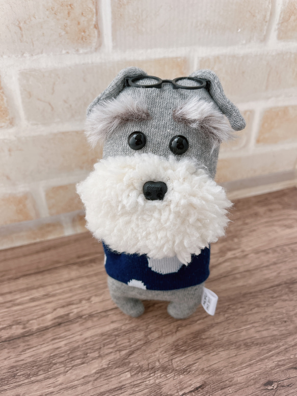 手のひらぬいぐるみ 仔犬 シュナウザー アーティストベア 海外作家様