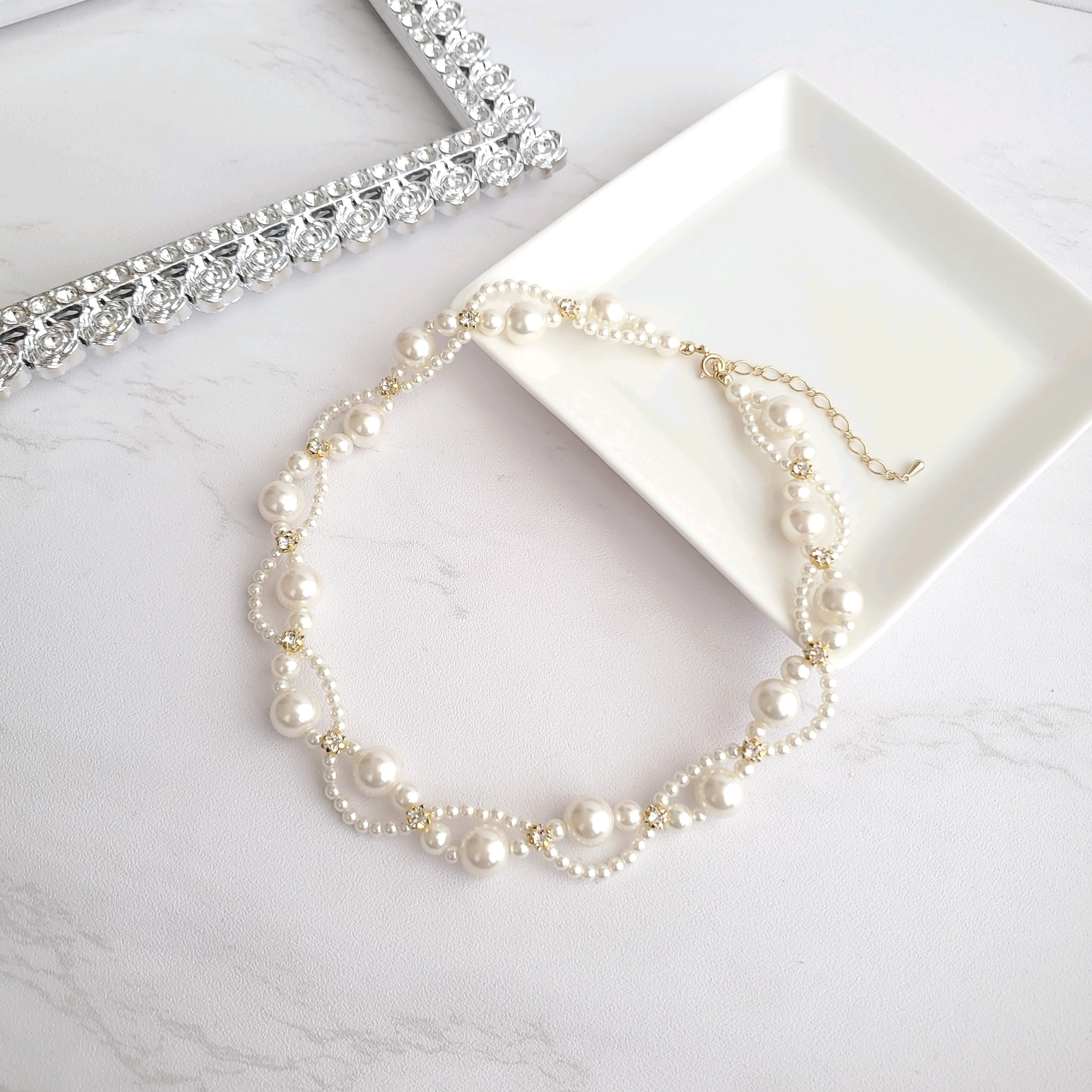 ウェーブパール　ネックレス ◇ ウェディング・ブライダルに！