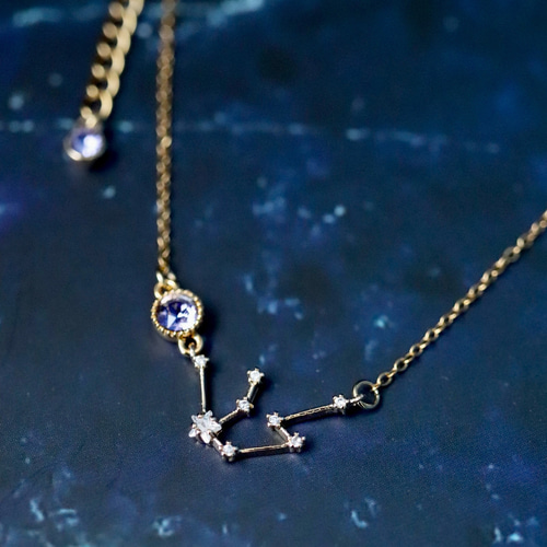 発送まで5日】選べる12星座とストーンbijou(12色)のネックレス