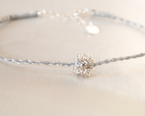 925 スターリングシルバー デイジー手織りラッキー ブレスレット