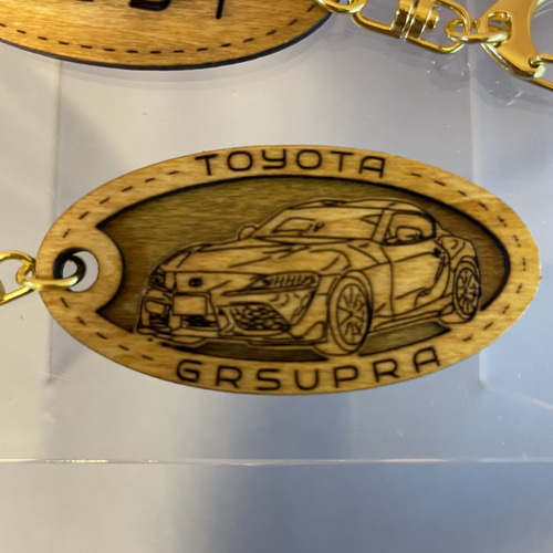 木製キーホルダー GRスープラ SUPRA希望ナンバー刻印 トヨタ Toyota