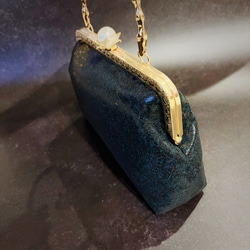 ラス1夜空に煌めく星屑、、、濡れたような幻想神秘的グラデーション希少上質高級帯バッグ　パーティーバッグ　フォーマルバッグ 9枚目の画像