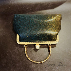 ラス1夜空に煌めく星屑、、、濡れたような幻想神秘的グラデーション希少上質高級帯バッグ　パーティーバッグ　フォーマルバッグ 11枚目の画像