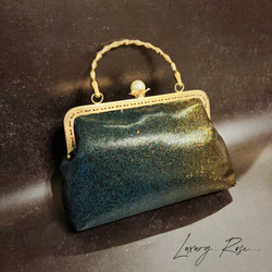 ラス1夜空に煌めく星屑、、、濡れたような幻想神秘的グラデーション希少上質高級帯バッグ　パーティーバッグ　フォーマルバッグ 5枚目の画像