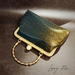 ラス1夜空に煌めく星屑、、、濡れたような幻想神秘的グラデーション希少上質高級帯バッグ　パーティーバッグ　フォーマルバッグ 7枚目の画像