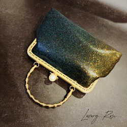 ラス1夜空に煌めく星屑、、、濡れたような幻想神秘的グラデーション希少上質高級帯バッグ　パーティーバッグ　フォーマルバッグ 13枚目の画像