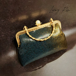 ラス1夜空に煌めく星屑、、、濡れたような幻想神秘的グラデーション希少上質高級帯バッグ　パーティーバッグ　フォーマルバッグ 3枚目の画像