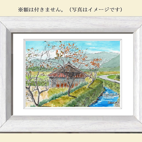 原画一点物 「晩秋」 ＜ペンスケッチ＋透明水彩＞ 絵画 Takashi.A 通販 