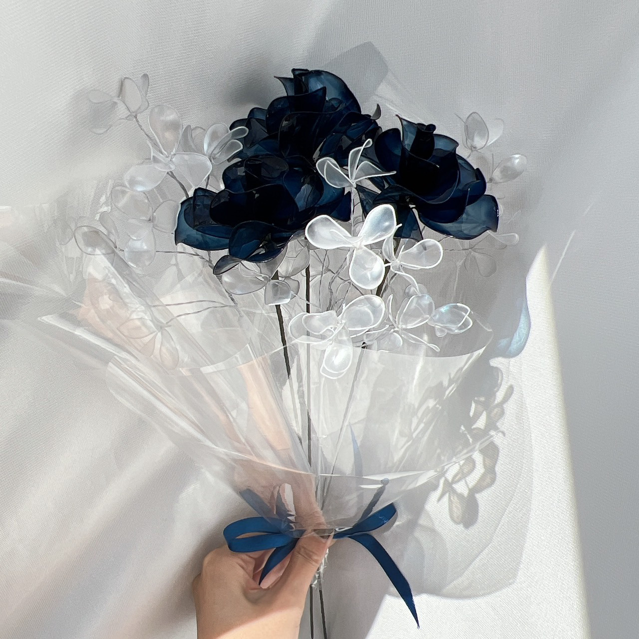 【お得なブーケ】薔薇とかすみ草のブーケ（ブルー）6本セット　b2011 11,248円