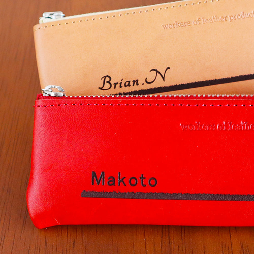 ☆ 馬デザイン選べる 栃木レザー メガネケース or ペンケース 名入れ可