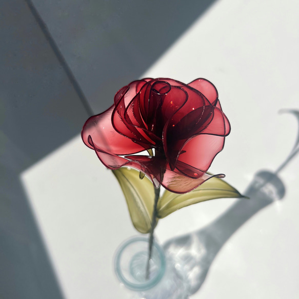 単品販売】薔薇（レッド）1本 f3040 一輪挿し・花瓶・花器 Cuore 通販