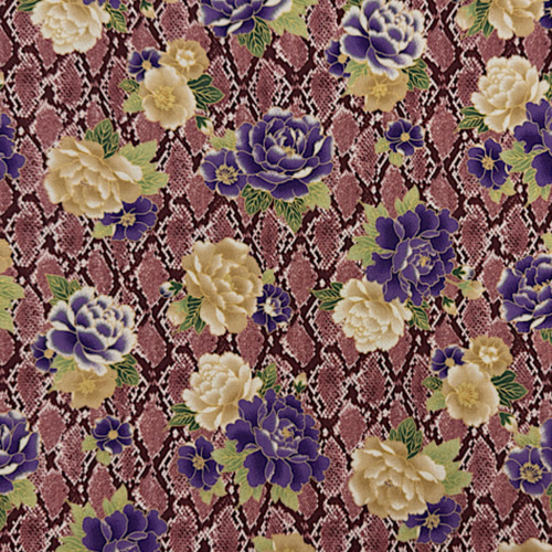 蛇革と牡丹柄【オーダー生地見本】 和装小物（帯・半襟） ようか 通販  