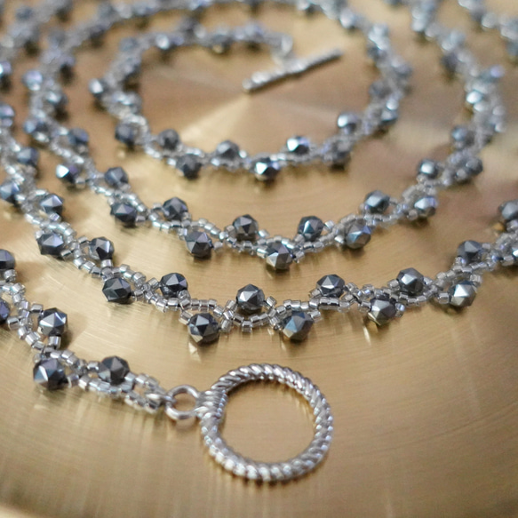 眩い輝き！とっても軽い17,61g！天然石テラヘルツ/ラリエット/ロング